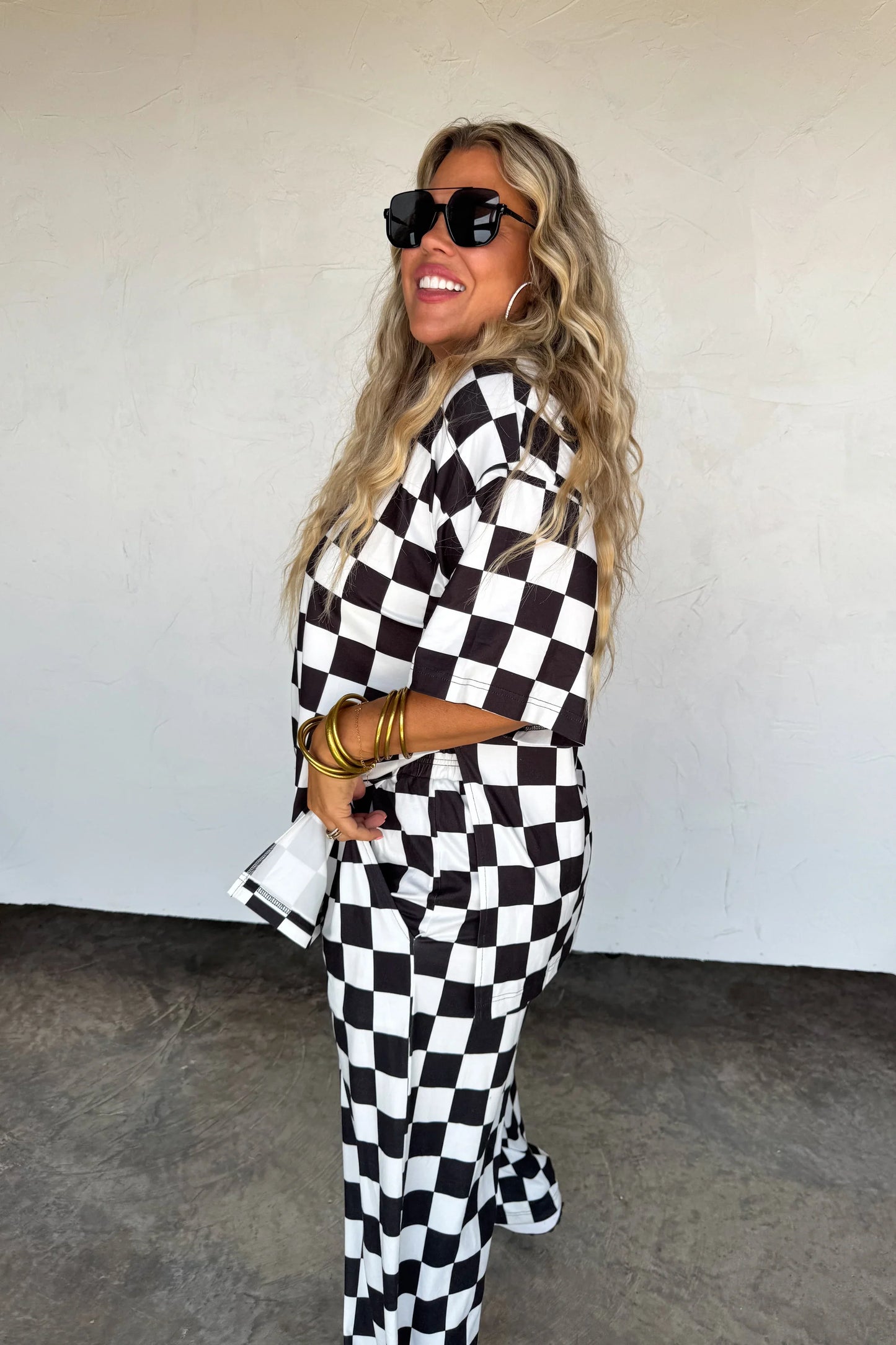 Blakeley Check Babe Side Slit Top