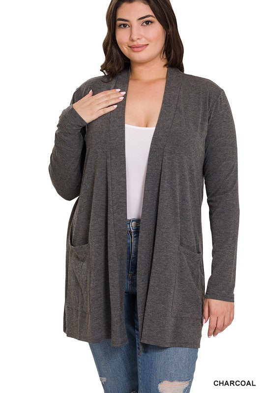 Zenana Open Cardigan (Curvy)