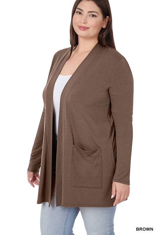 Zenana Open Cardigan (Curvy)