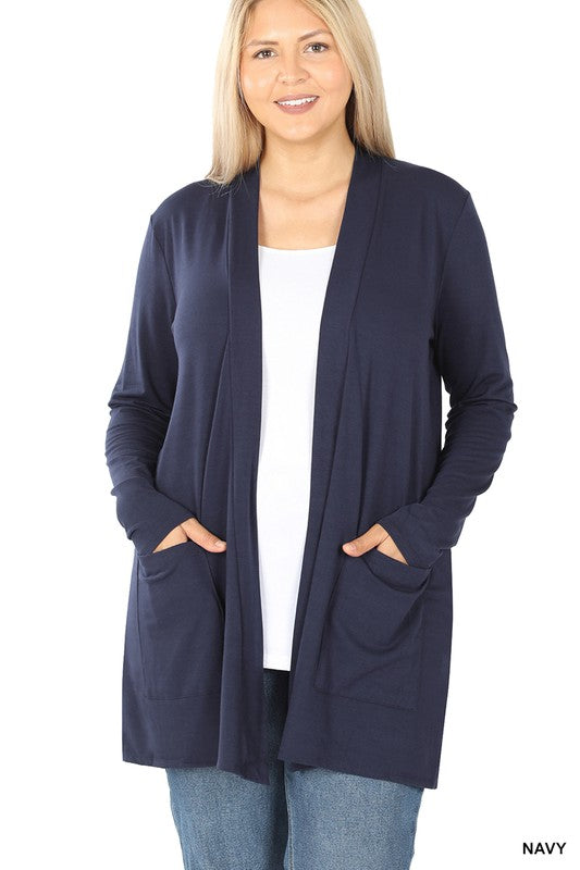 Zenana Open Cardigan (Curvy)