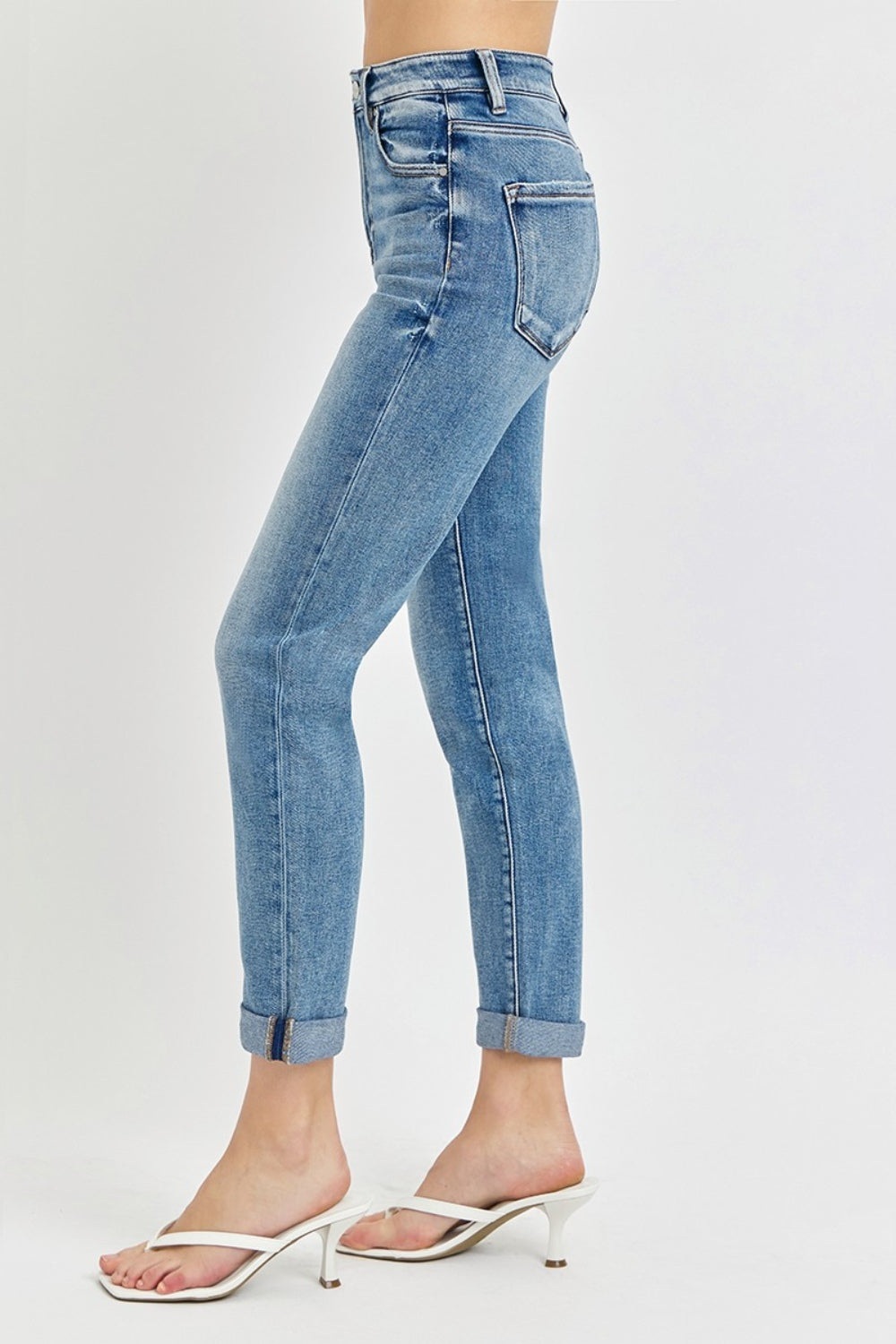 RISEN Cropped Roll Up Jeans
