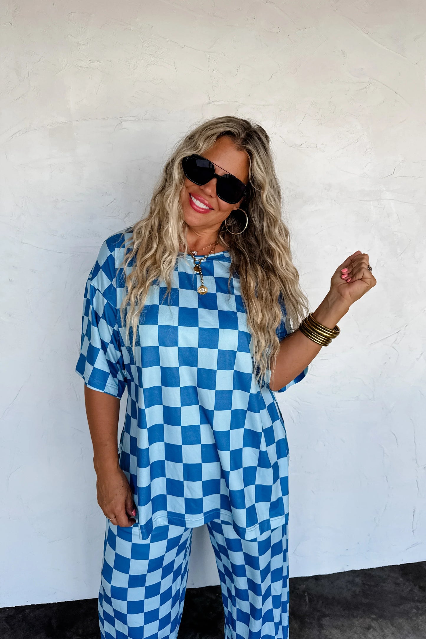 Blakeley Check Babe Side Slit Top