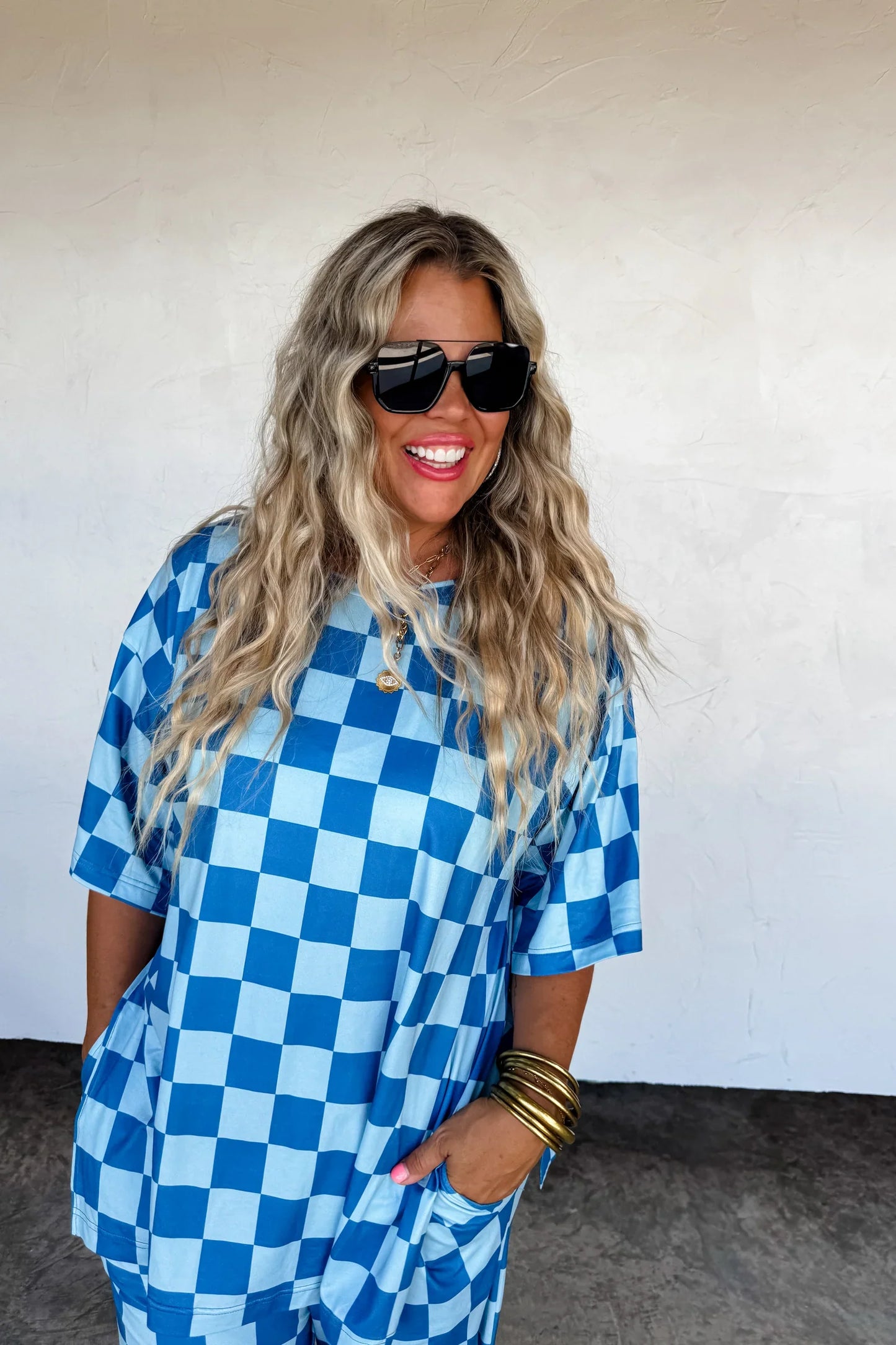 Blakeley Check Babe Side Slit Top