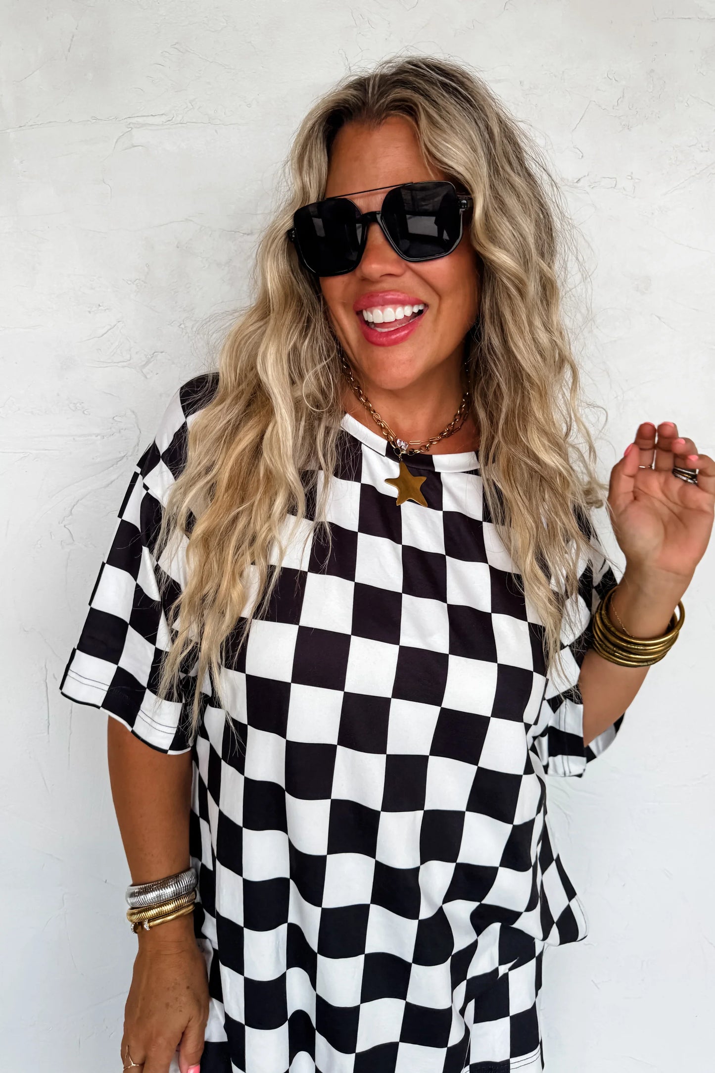 Blakeley Check Babe Side Slit Top