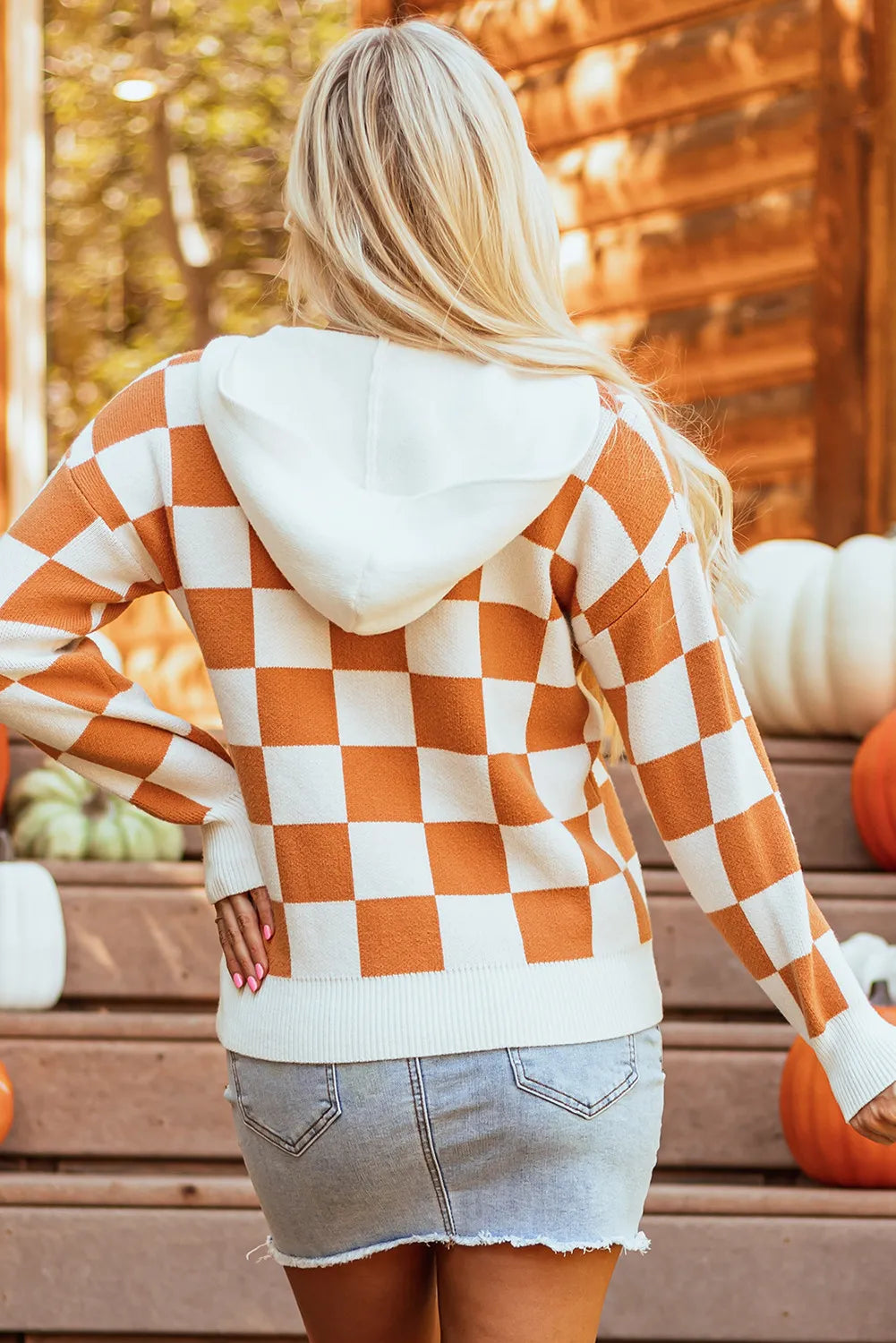 Checkered Pattern Hoodie