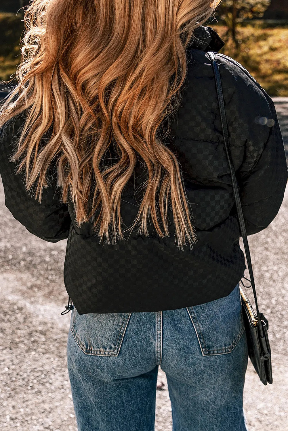 Checkered Bomber Style Jacket