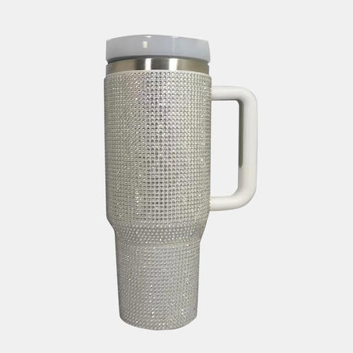 40oz Stainless Steel Rhinestone Tumbler with Straw