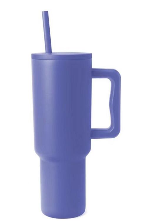 40oz Monochromatic Stainless Steel Tumbler with Straw
