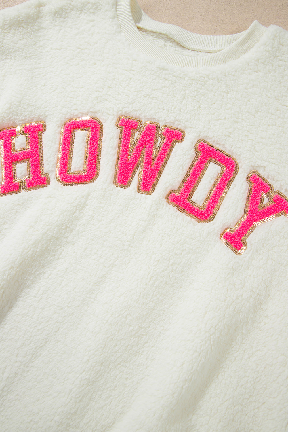 Sherpa HOWDY Print Pullover Sweatshirt