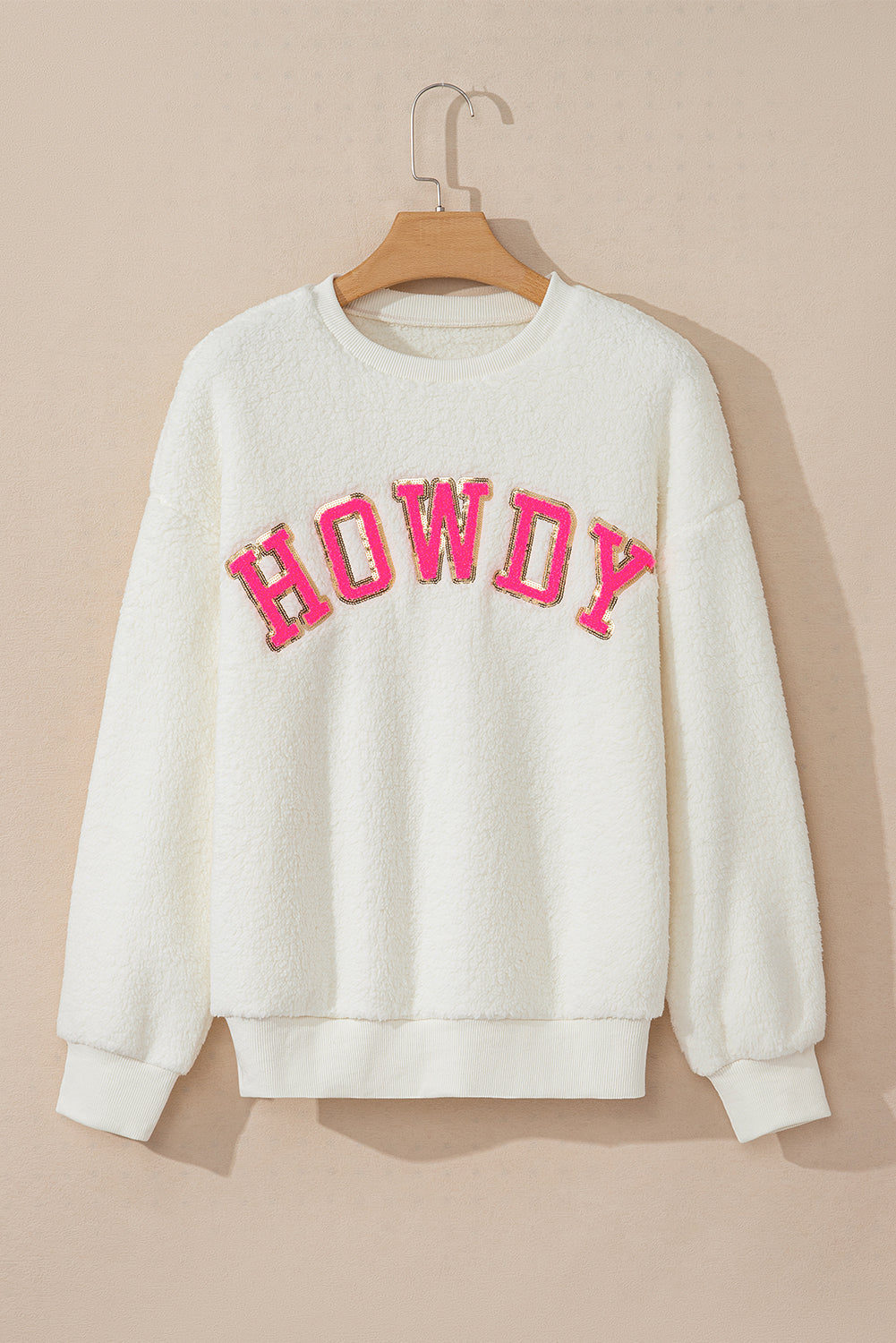 Sherpa HOWDY Print Pullover Sweatshirt