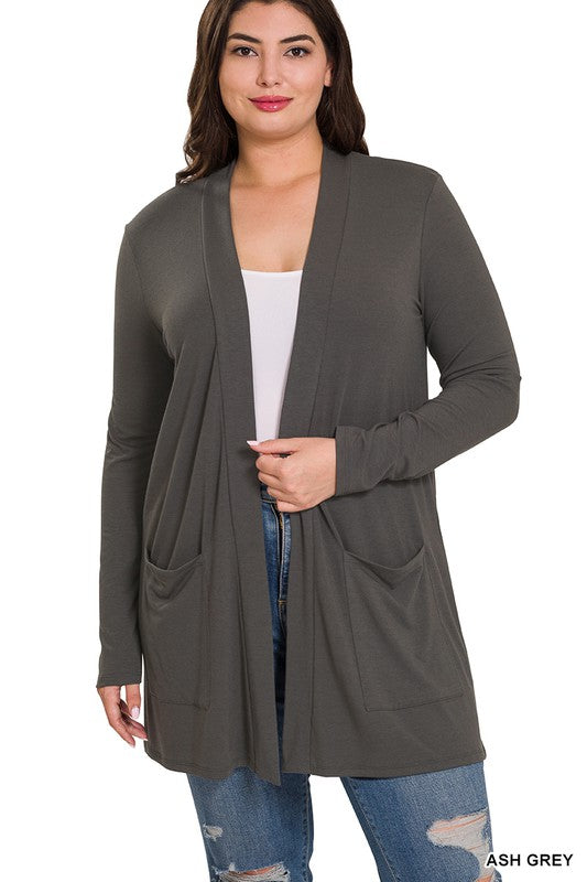 Zenana Open Cardigan (Curvy)