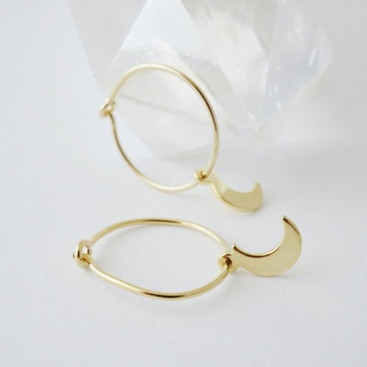 Magic Charm Moon Hoops