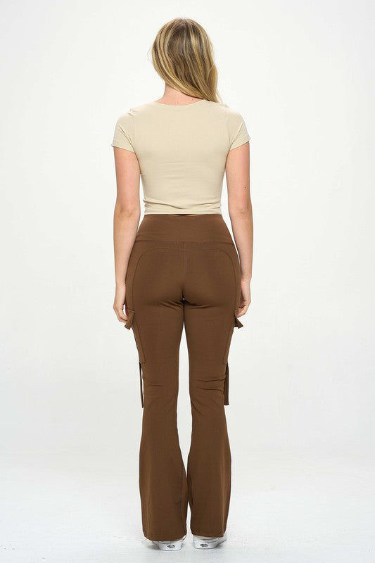 Pocket Cargo Flare Casual Leggings