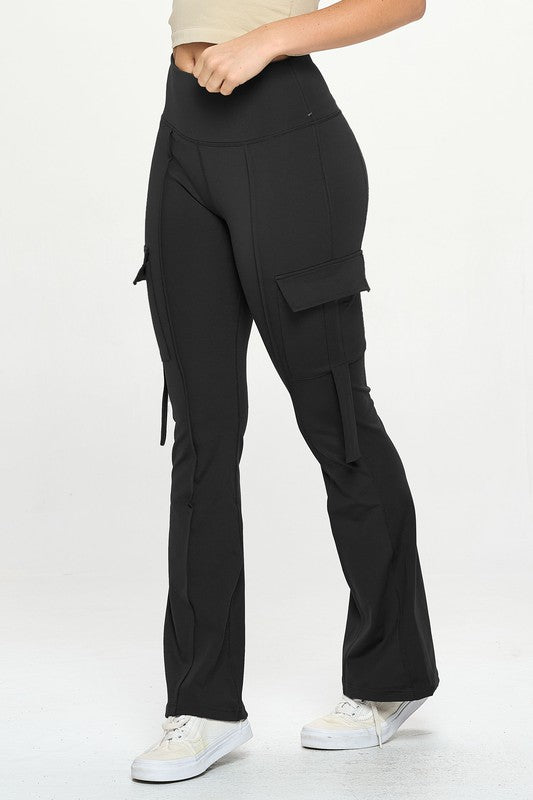 Pocket Cargo Flare Casual Leggings