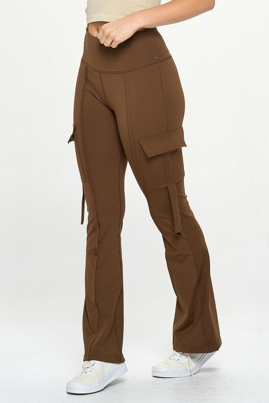 Pocket Cargo Flare Casual Leggings