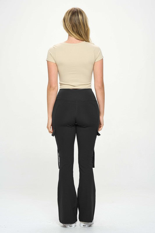 Pocket Cargo Flare Casual Leggings