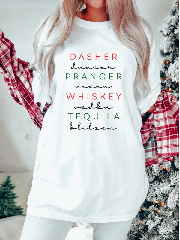 Dasher Dancer Prancer Vixen Whiskey Tee