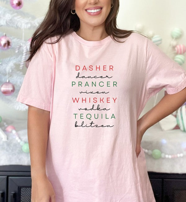 Dasher Dancer Prancer Vixen Whiskey Tee