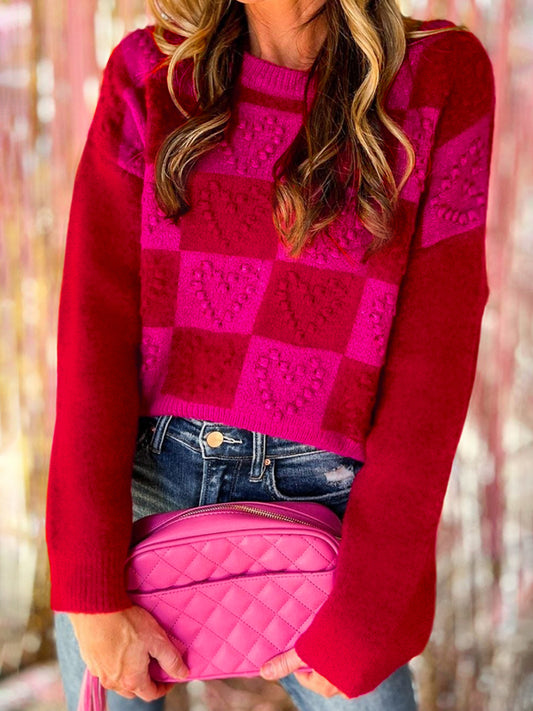 Plaid & Heart Sweater