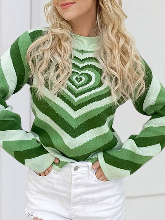 Mock Neck Heart Graphic Sweater