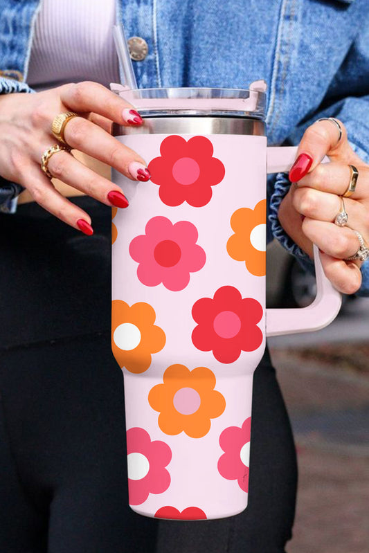 Flower Print 40 Oz Stainless Steel Vacuum Tumbler