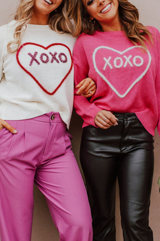 XOXO Graphic Drop Shoulder Sweater