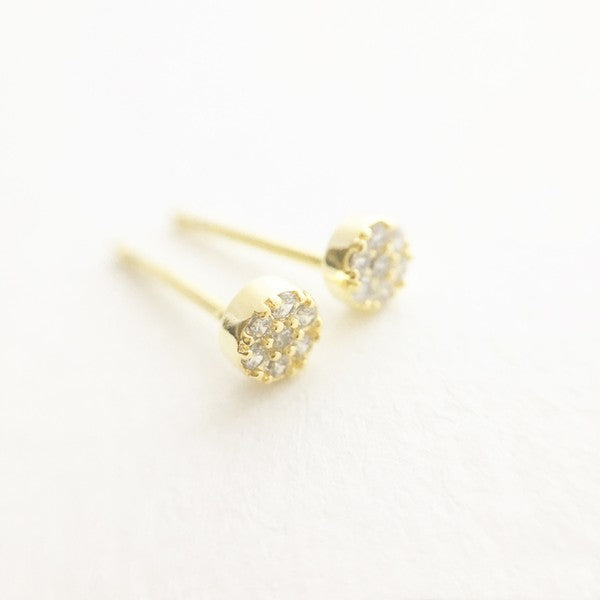 Mini Circle Crystal Stud Earrings