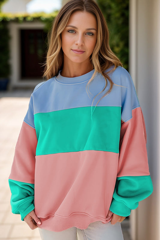 Fall Brights Color Block Sweatshirt