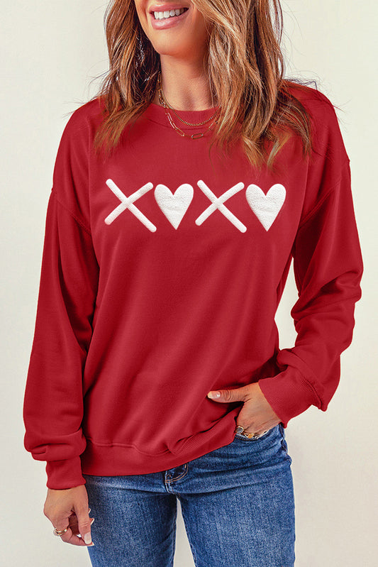 Heart Graphic Dropped Shoulder Sweatshirt