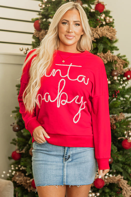 "Santa Baby" Tinsel Holiday Graphic Sweatshirt