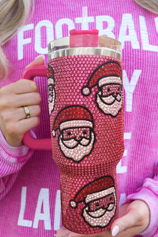 Blinged Out 40oz Santa Tumbler with Straw