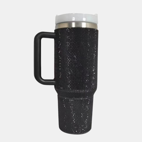 40oz Stainless Steel Rhinestone Tumbler with Straw