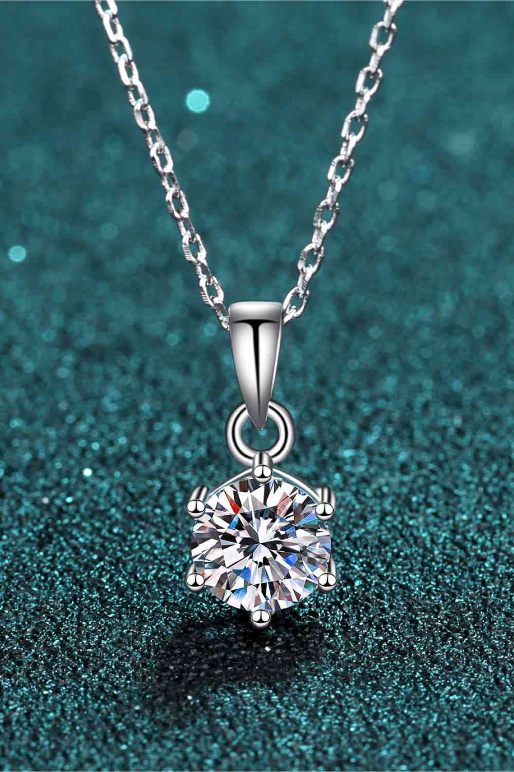 1 Carat Moissanite Sterling Silver Necklace